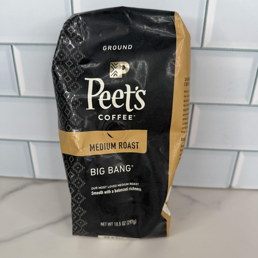 Peet's Coffee Big Bang Medium Roast Ground Coffee 10.5 Oz Bag 06/01/25